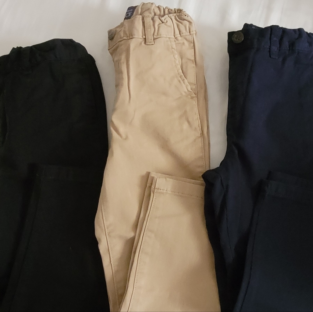 3 Chino Pants size 4T (Black, Khaki, and Navy)